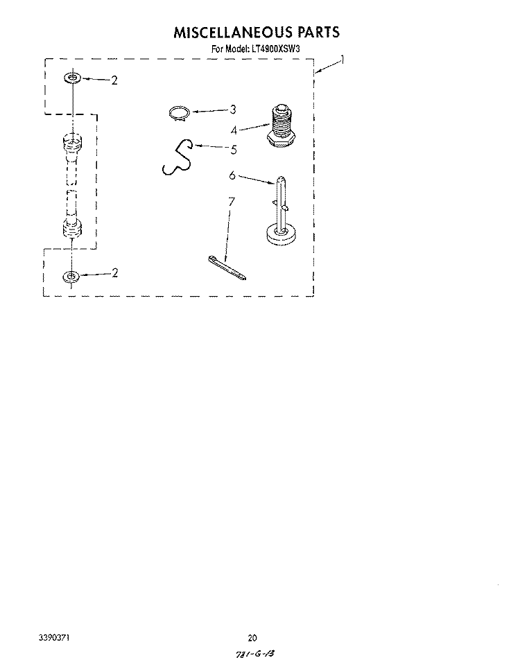 MISCELLANEOUS , LITERATURE AND OPTIONAL Diagram and Parts List for LT4900XSW3  Whirlpool Washer Dryer Combo