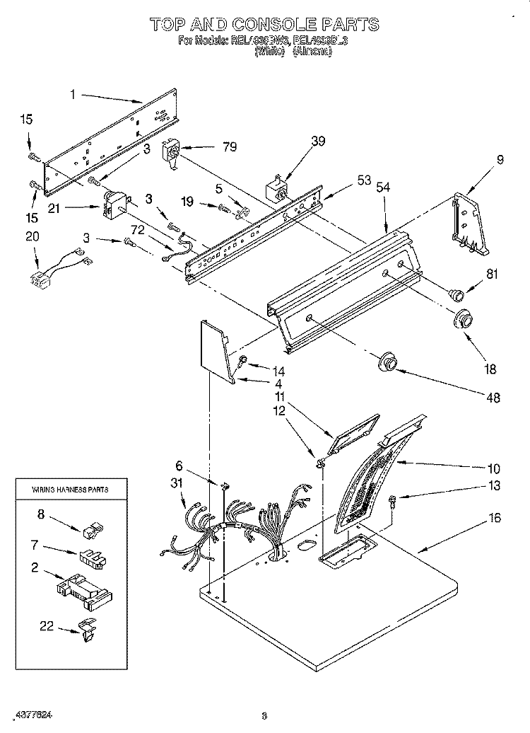 SECTION Diagram and Parts List for REL4636BL3  Roper Dryer