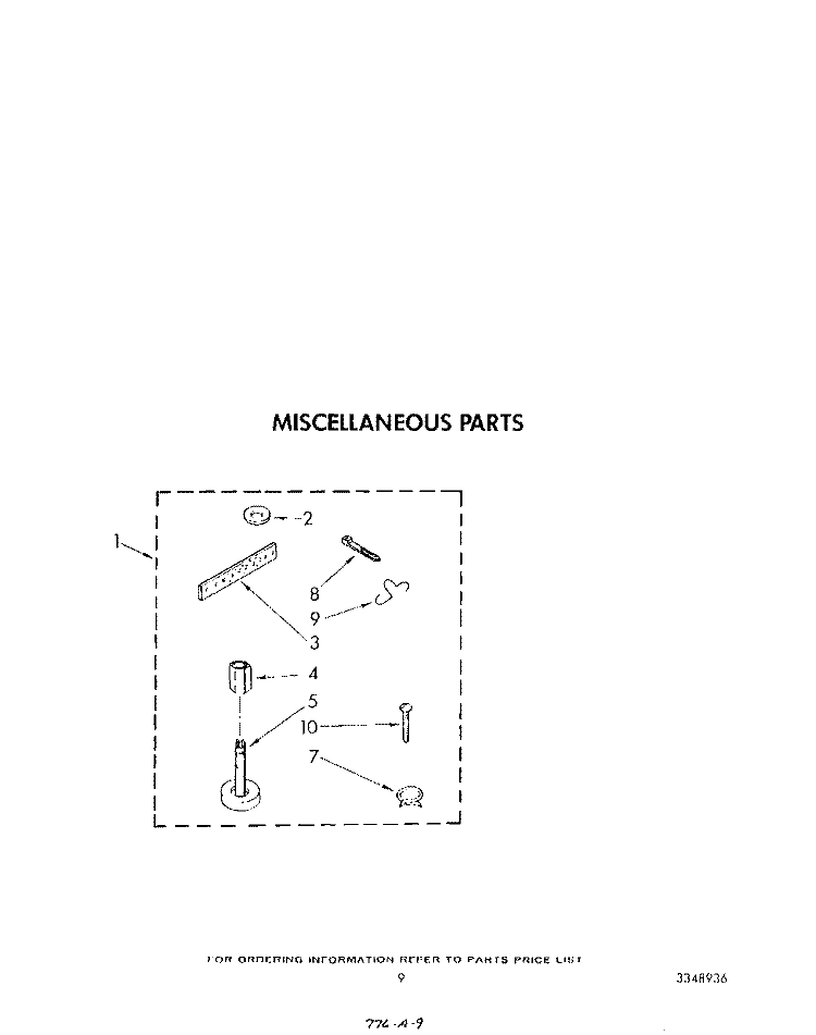 MISCELLANEOUS Diagram and Parts List for CA2452XSW1  Whirlpool Washer