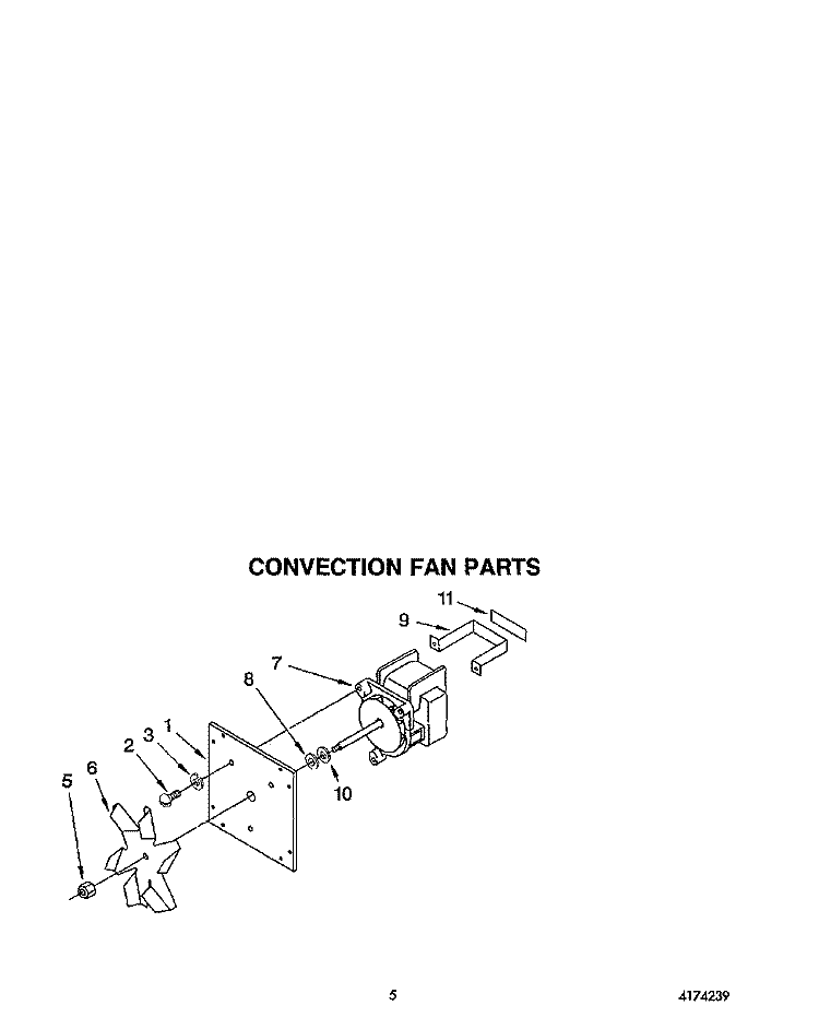 CONVENTION FAN Diagram and Parts List for KEBS277YWH1  KitchenAid Wall Oven
