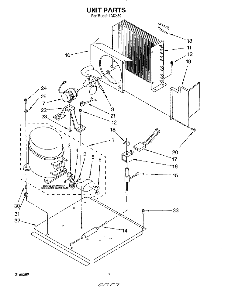 UNIT, LITERATURE Diagram and Parts List for IACS50  Whirlpool Ice Maker