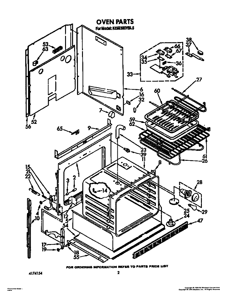 OVEN, OPTIONAL Diagram and Parts List for KEMI300VBL5  KitchenAid Microwave Oven Combo