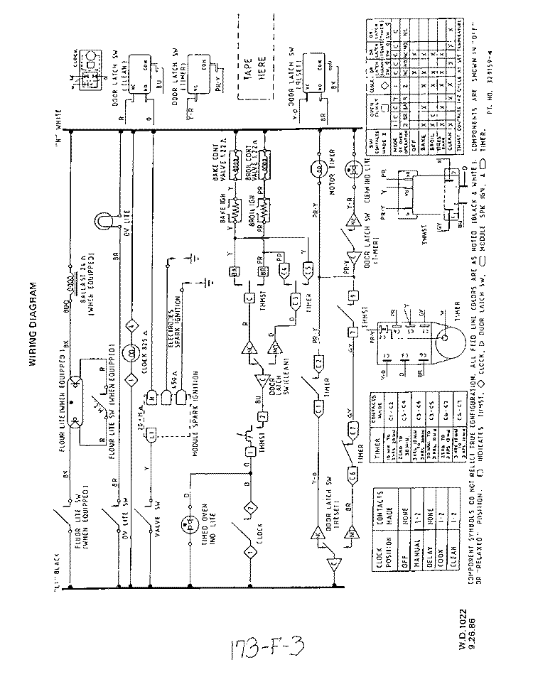 WIRING DIAGRAM Diagram and Parts List for 1355W3A  Roper Range