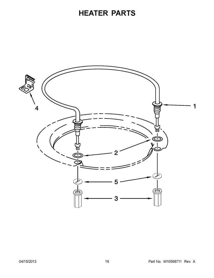 HEATER PARTS Diagram and Parts List for WDT710PAYB4  Whirlpool Dishwasher