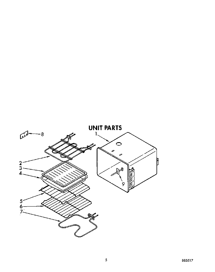 UNIT Diagram and Parts List for RB760PXYQ3  Whirlpool Wall Oven