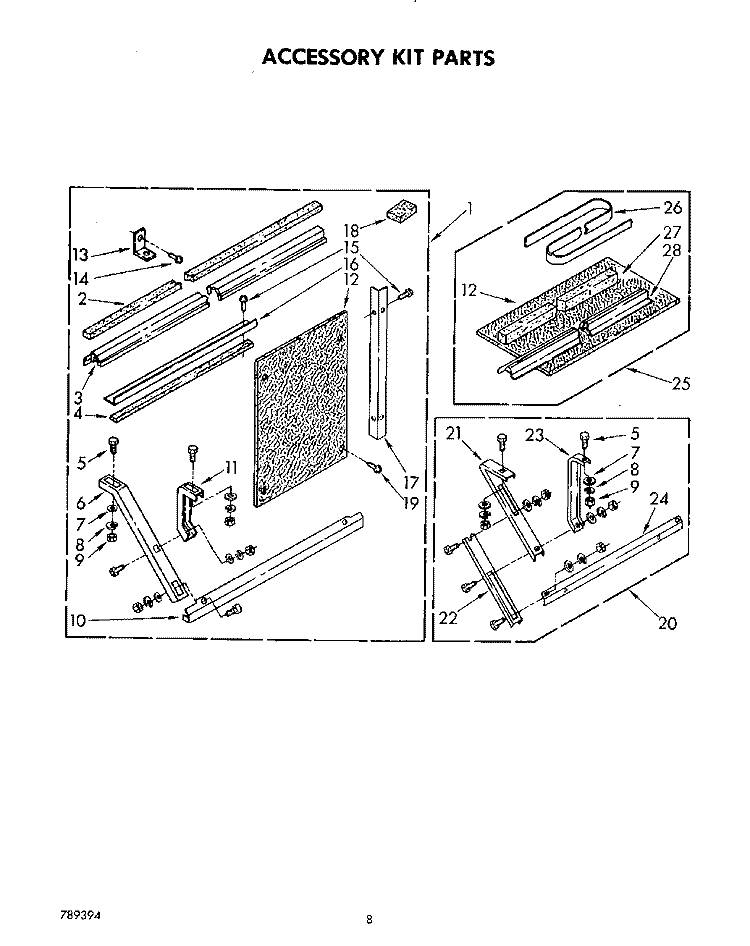 ACCESSORY KIT Diagram and Parts List for AC1352XS0  Whirlpool Air Conditioner