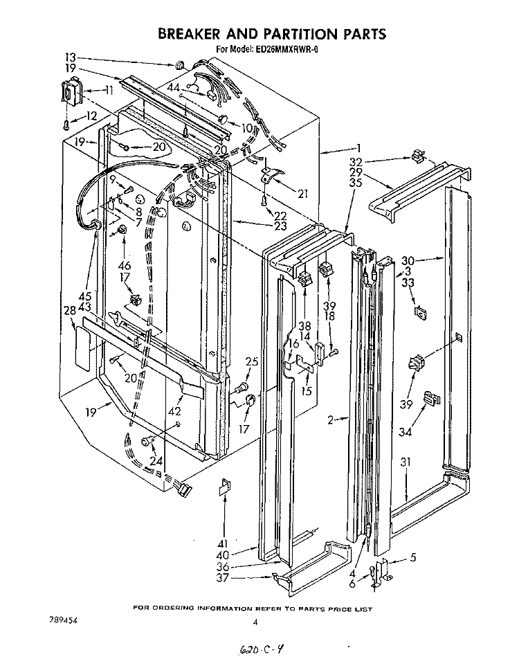 BREAKER AND PARTITION Diagram and Parts List for ED26MMXRWR0  Whirlpool Refrigerator