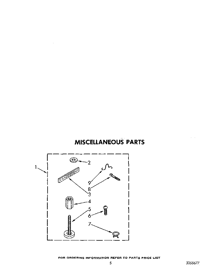 MISCELLANEOUS Diagram and Parts List for LA7780XSW2  Whirlpool Washer