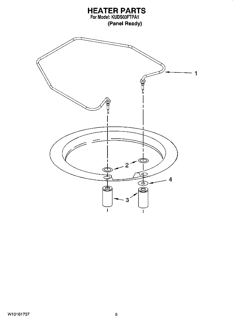 HEATER PARTS Diagram and Parts List for KUDS03FTPA1  KitchenAid Dishwasher