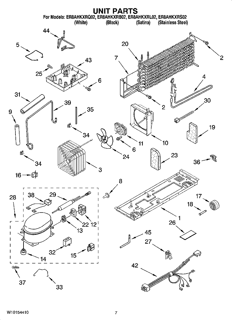 UNIT PARTS Diagram and Parts List for ER8AHKXRB02  Whirlpool Refrigerator