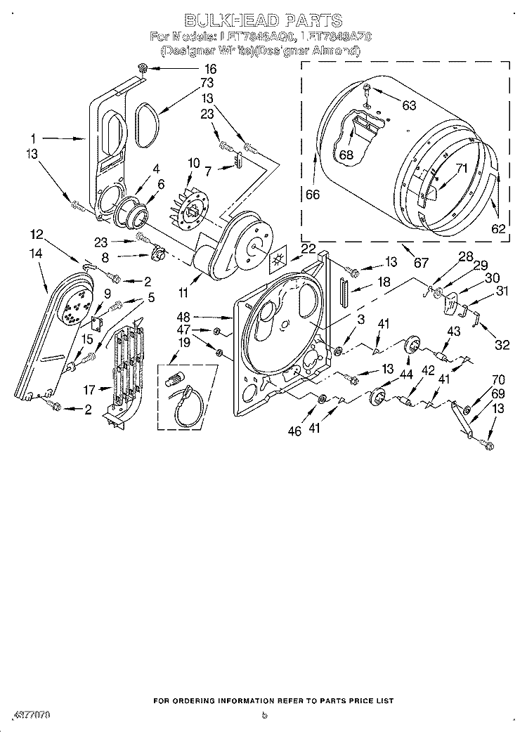 SECTION Diagram and Parts List for LET7848AQ0  Whirlpool Dryer