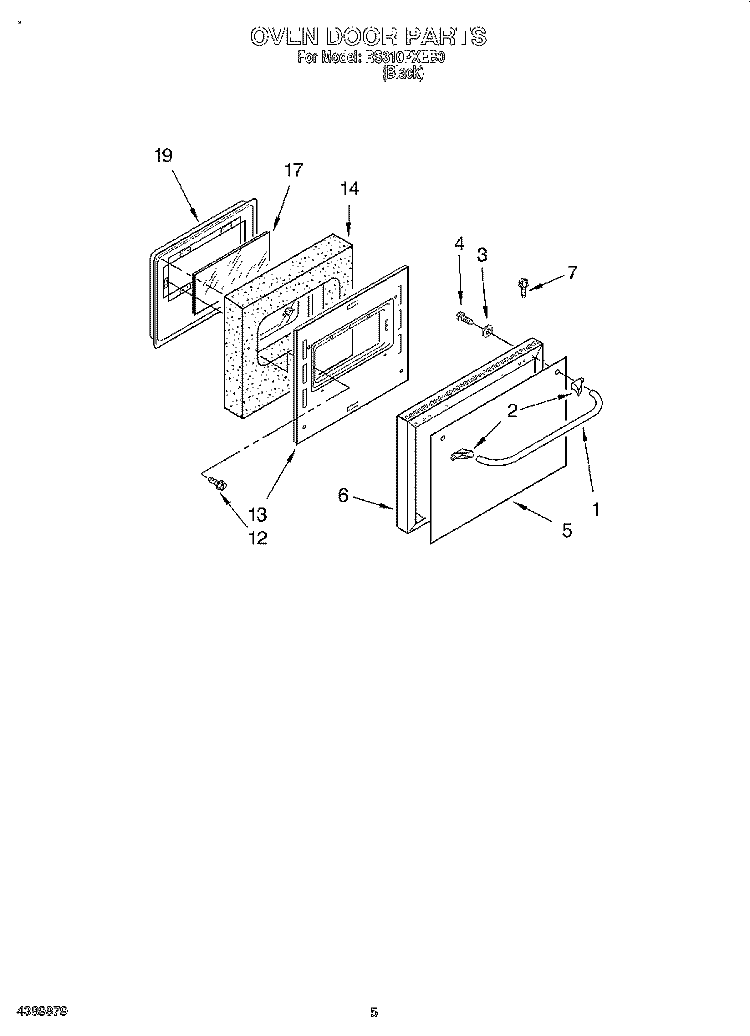SECTION Diagram and Parts List for RS310PXEB0  Whirlpool Range