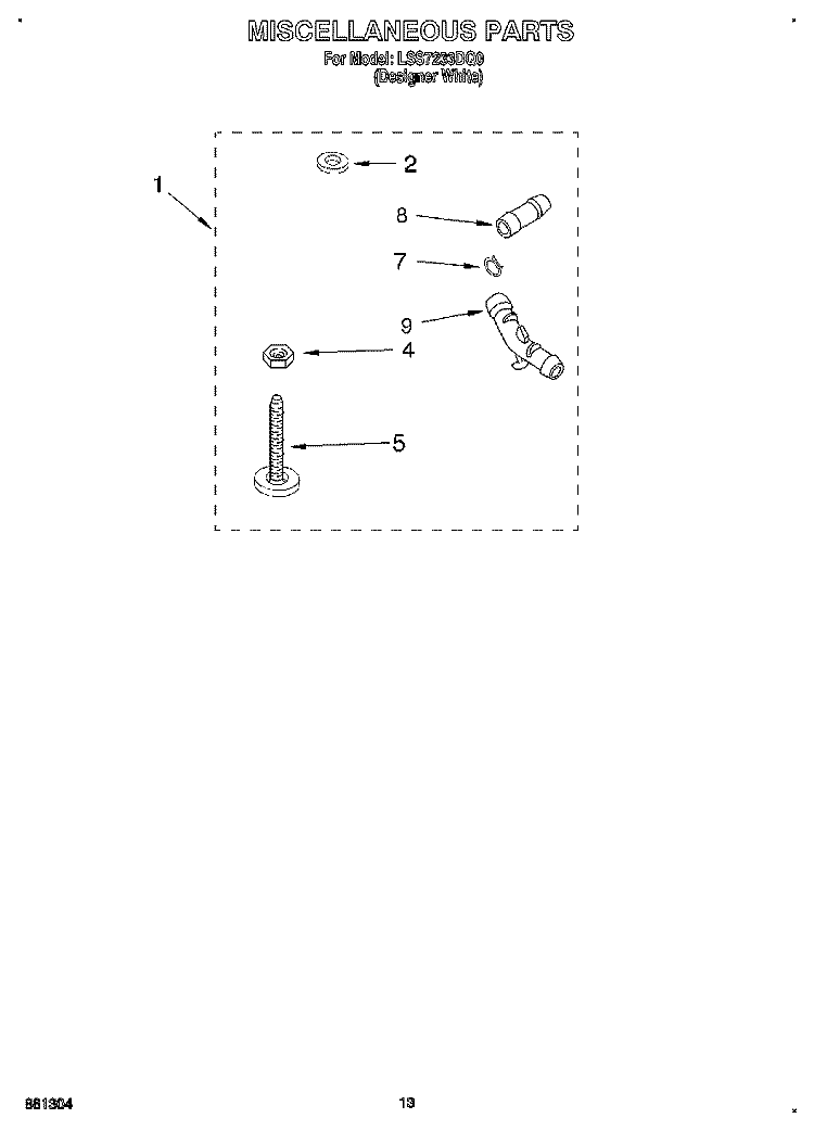 MISCELLANEOUS Diagram and Parts List for LSS7233DQ0  Whirlpool Washer
