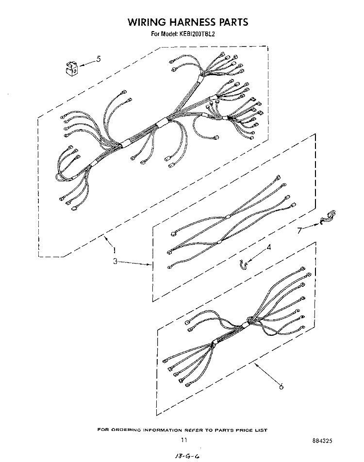 WIRING HARNESS Diagram and Parts List for KEBI200TBL2  KitchenAid Wall Oven
