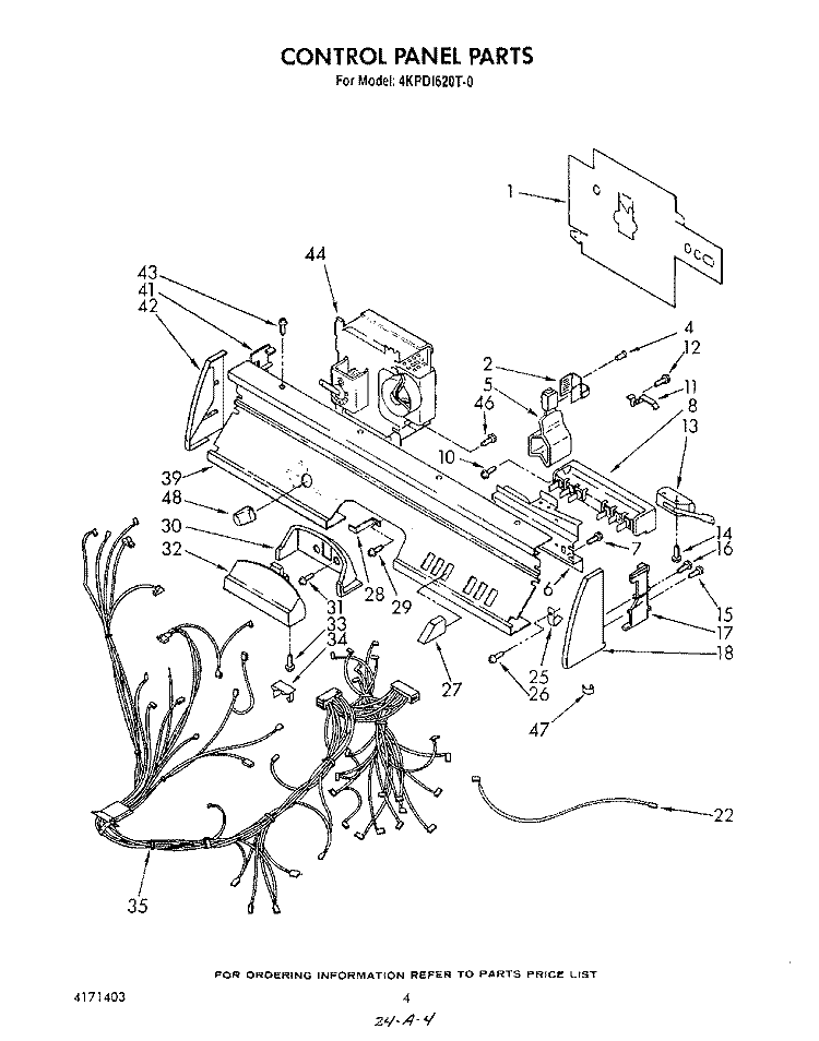 CONTROL PANEL , LITERATURE AND OPTIONAL Diagram and Parts List for 4KPDI620T0  KitchenAid Dishwasher