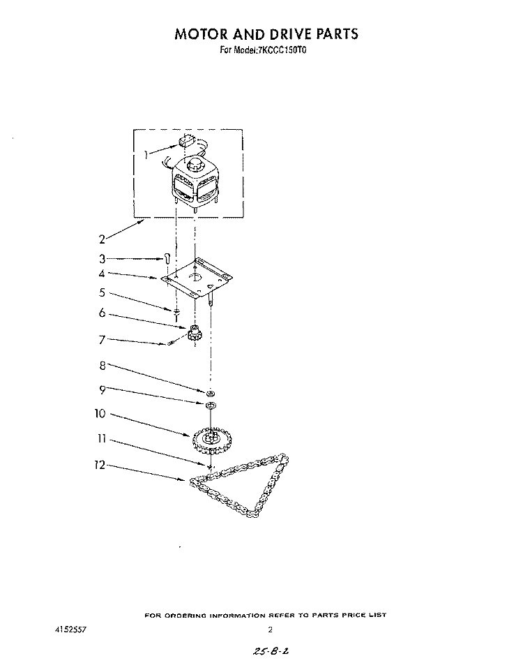 MOTOR AND DRIVE , LIT/OPTIONAL Diagram and Parts List for 7KCCC150T0  KitchenAid Trash Compactor