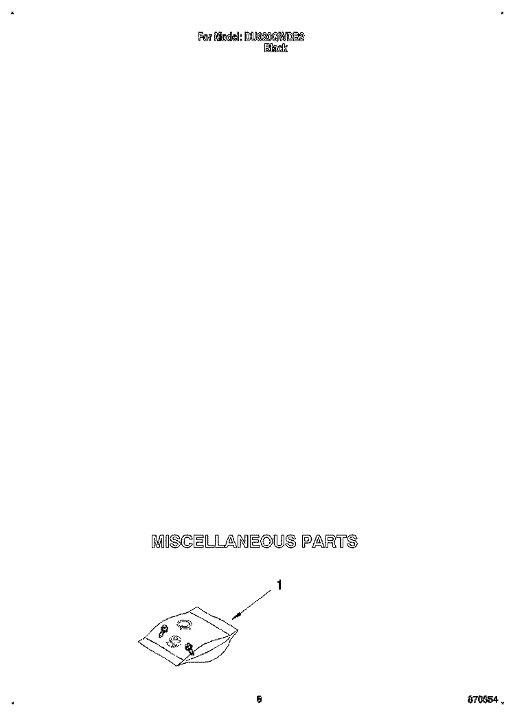 MISCELLANEOUS Diagram and Parts List for DU930QWDB2  Whirlpool Dishwasher