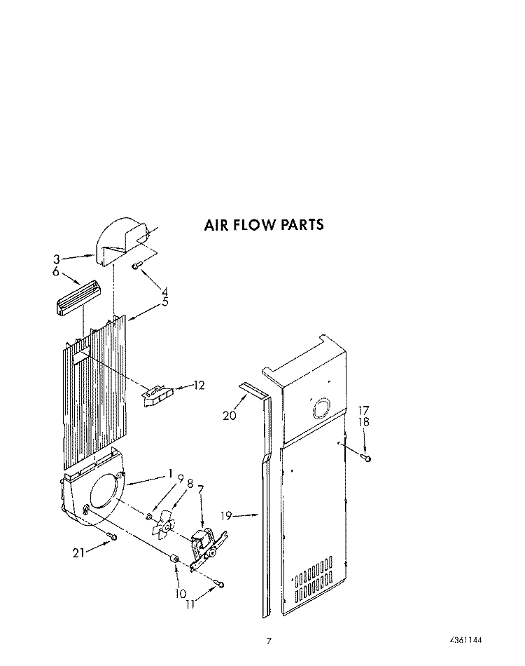 AIR FLOW Diagram and Parts List for KSRC25DXAL10  KitchenAid Refrigerator