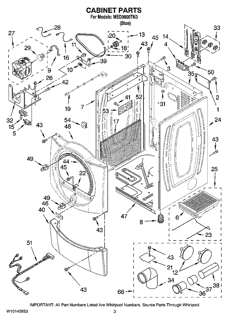 CABINET PARTS Diagram and Parts List for MED9800TK0  Maytag Dryer