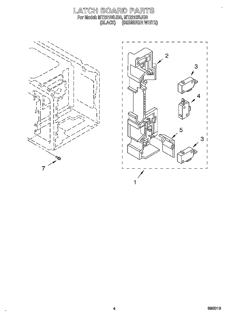 GAS COOKTOP BURNERS Diagram and Parts List for MT2210SJQ0  Whirlpool Microwave