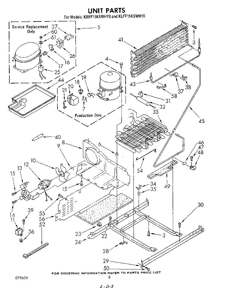 UNIT Diagram and Parts List for KRFF15KSWHY0  KitchenAid Freezer