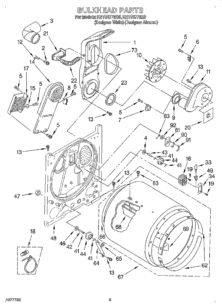 SECTION Diagram and Parts List for KEYS677EQ0  KitchenAid Dryer