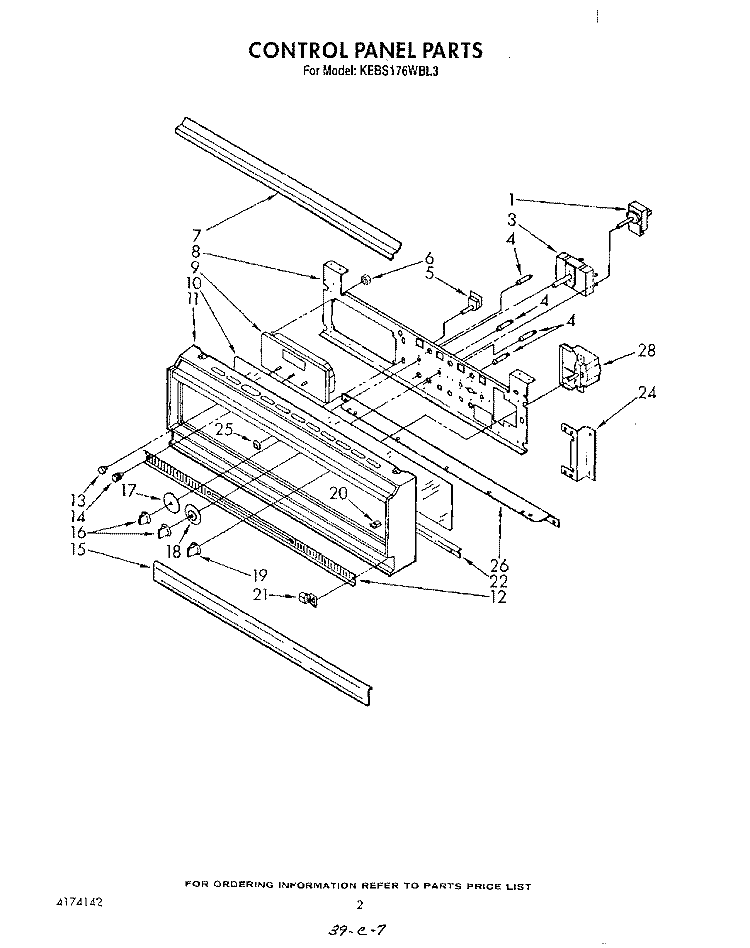 CONTROL PANEL , LIT/OPTIONAL Diagram and Parts List for KEBS176WBL3  KitchenAid Wall Oven