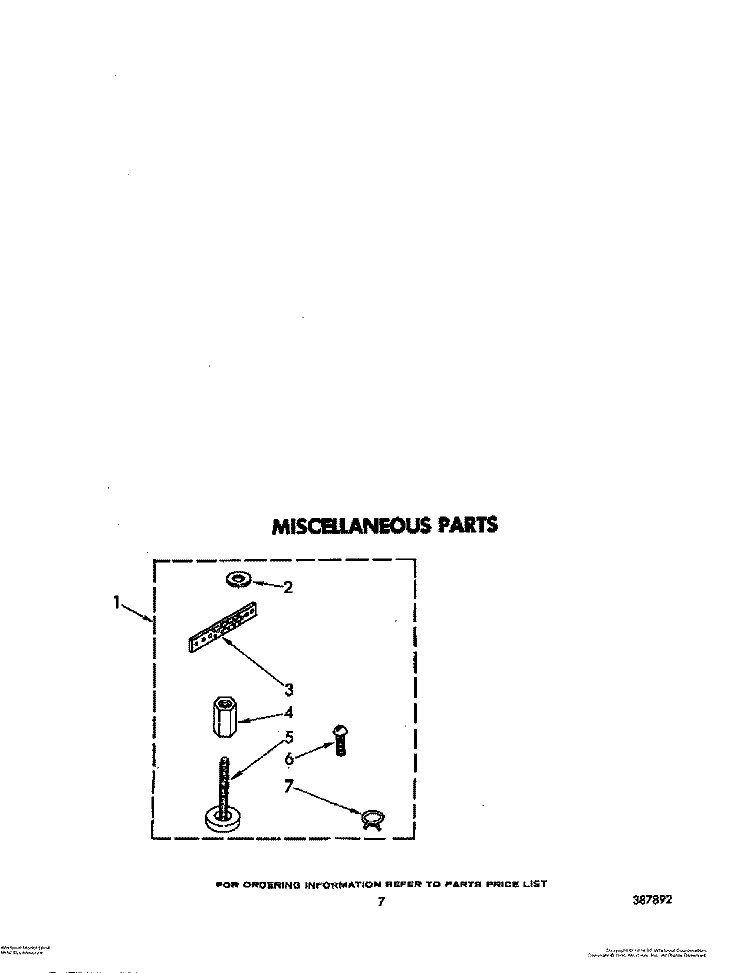 MISCELLANEOUS Diagram and Parts List for LA6500XPW1  Whirlpool Washer