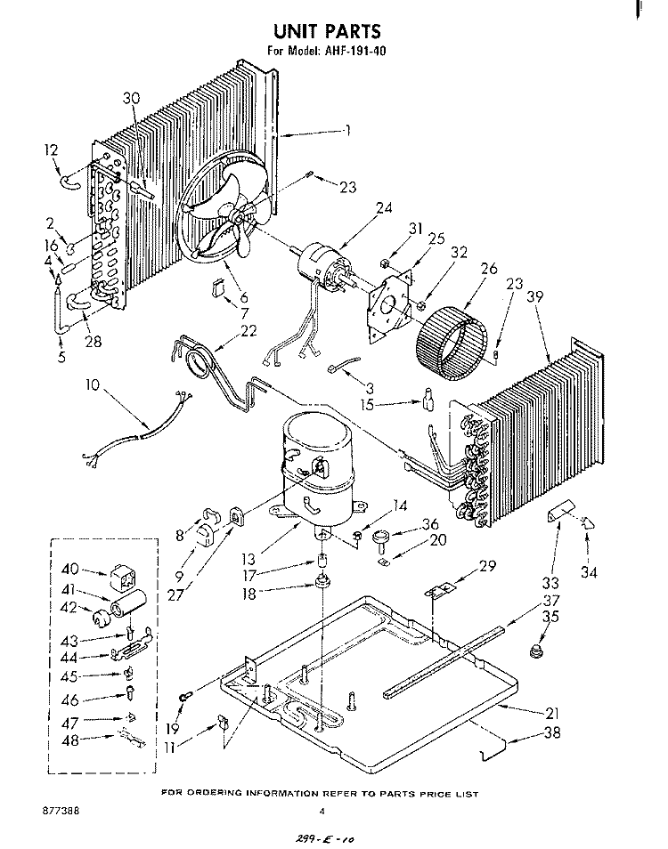 UNIT Diagram and Parts List for AHF19140  Whirlpool Air Conditioner