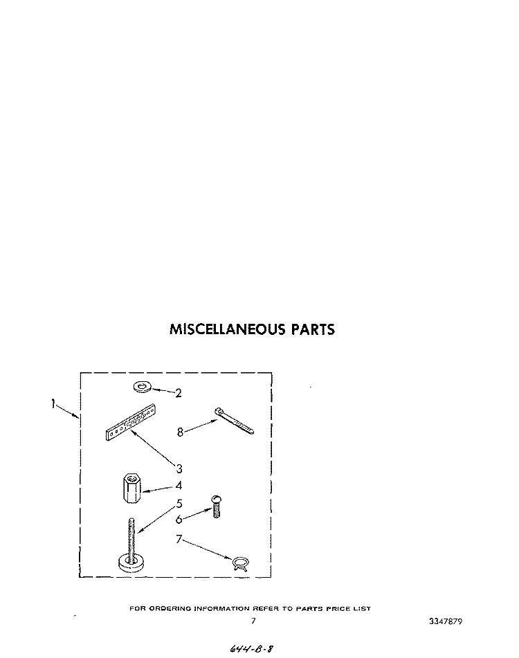 MISCELLANEOUS Diagram and Parts List for LA7700XSW0  Whirlpool Washer