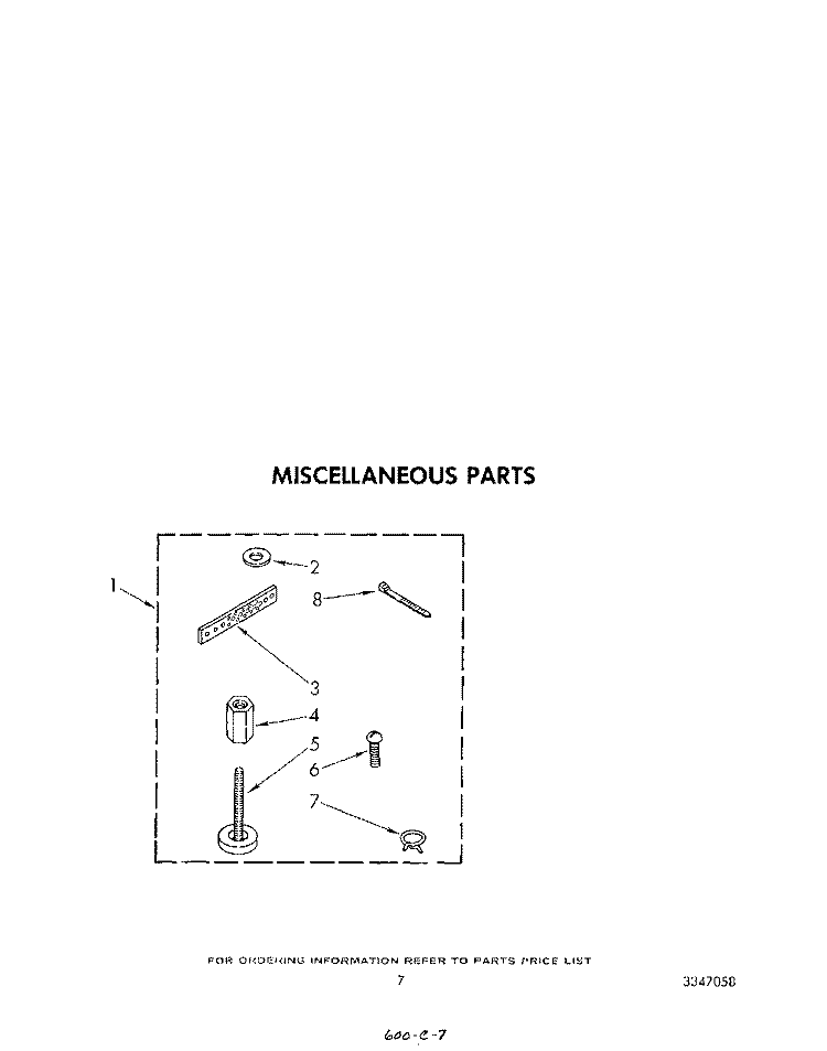MISCELLANEOUS Diagram and Parts List for LA6200XPW3  Whirlpool Washer