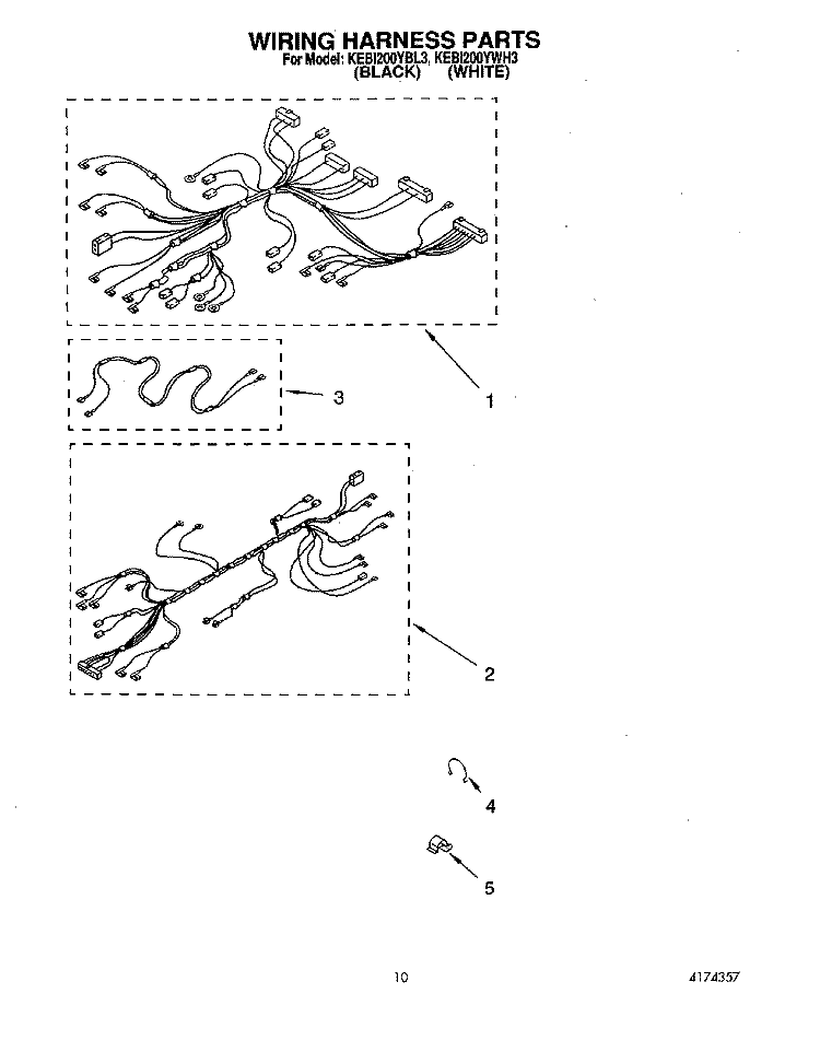 WIRING HARNESS Diagram and Parts List for KEBI200YBL3  KitchenAid Wall Oven