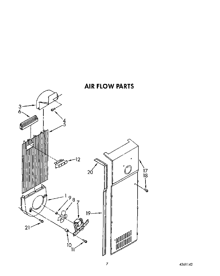 AIRFLOW Diagram and Parts List for KSRB25QXAL10  KitchenAid Refrigerator