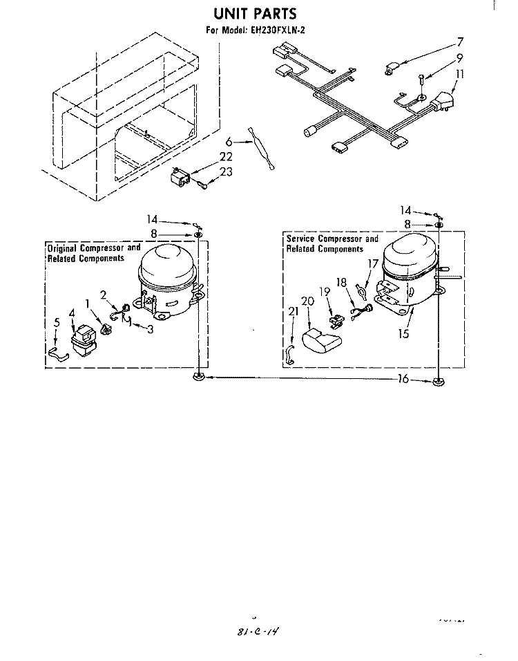 SECTION Diagram and Parts List for EH230FXLN2  Whirlpool Freezer