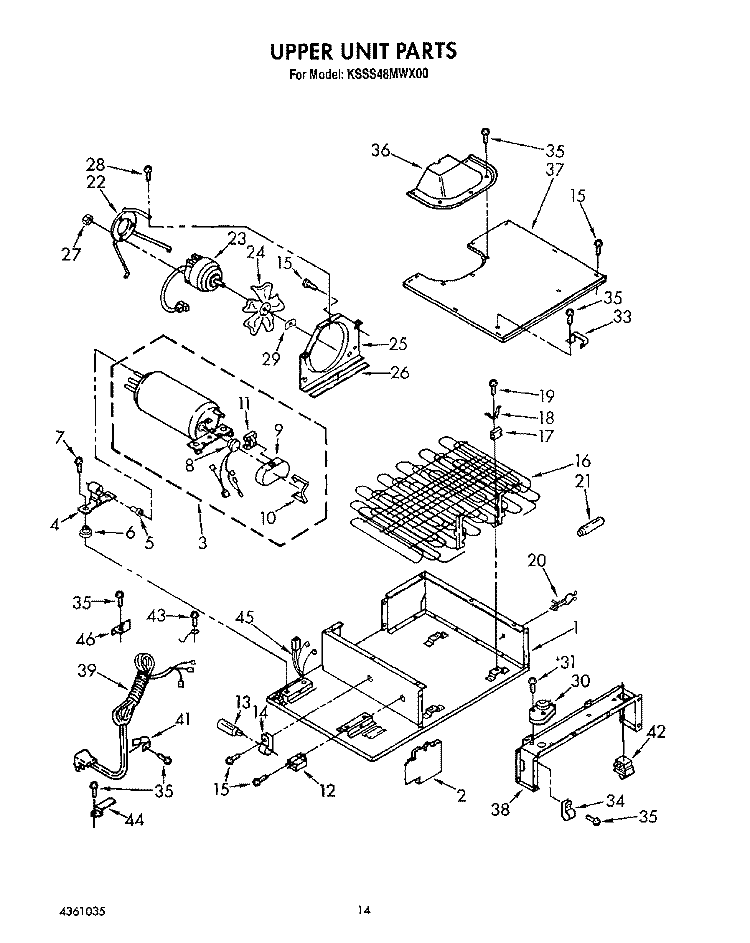 UPPER UNIT, LIT/OPTIONAL Diagram and Parts List for KSSS48MWX00  KitchenAid Refrigerator
