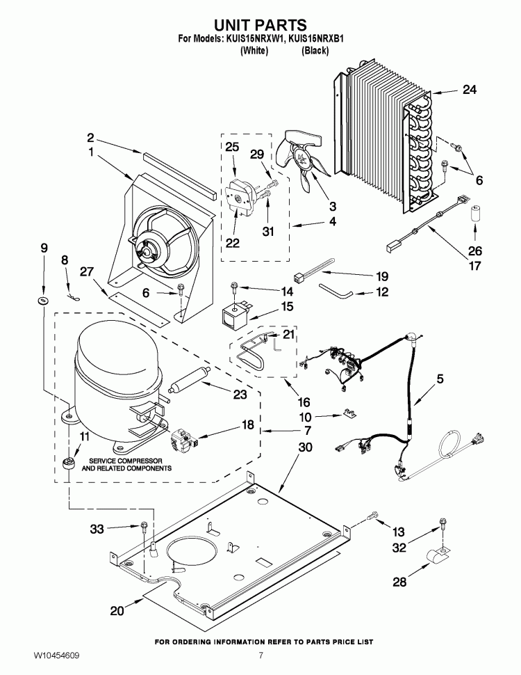 UNIT PARTS Diagram and Parts List for KUIS15NRXB1  KitchenAid Ice Maker