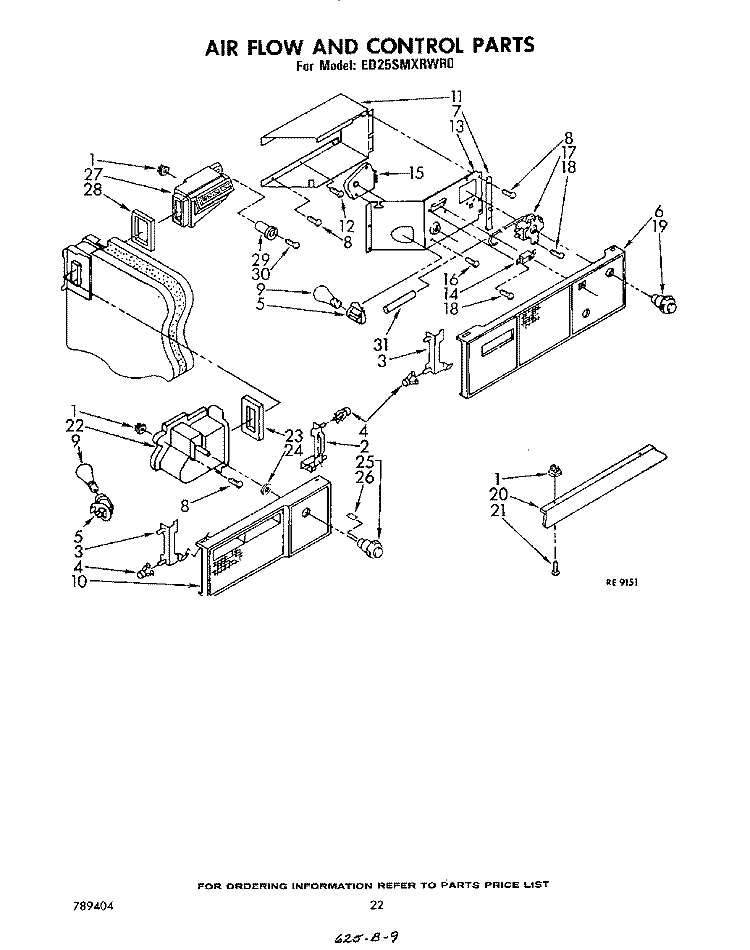 SECTION Diagram and Parts List for ED25SMXRWR0  Whirlpool Refrigerator