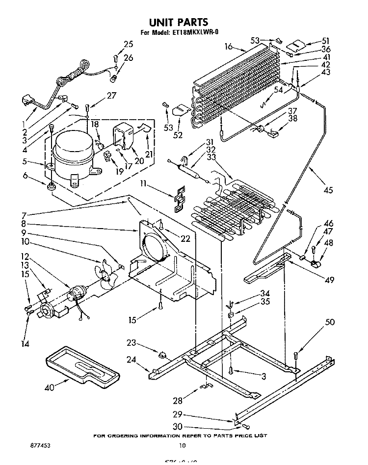 UNIT Diagram and Parts List for ET18MKXLWR0  Whirlpool Refrigerator