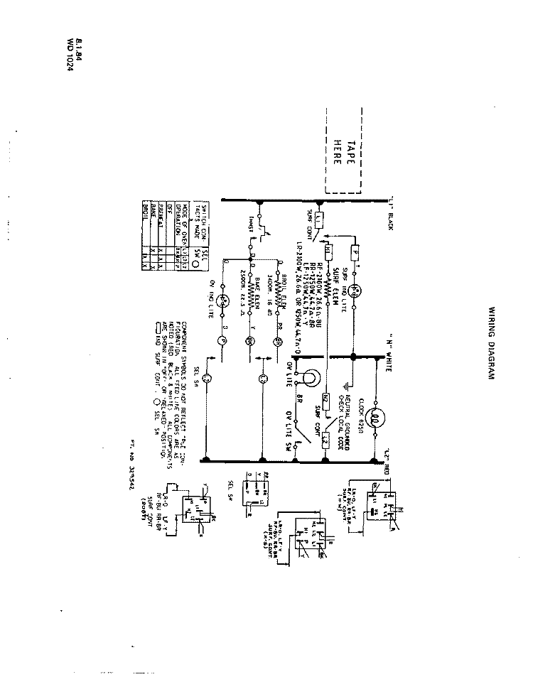 WIRING DIAGRAM Diagram and Parts List for 2453WAA  Roper Range