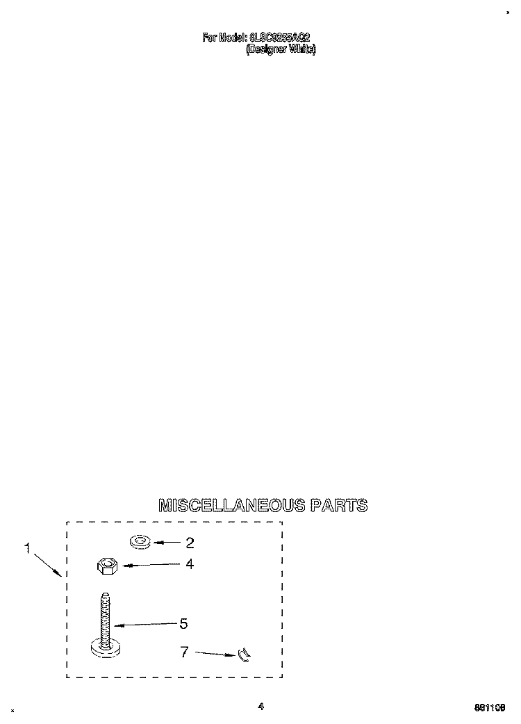 MISCELLANEOUS Diagram and Parts List for 6LSC9255AQ2  Whirlpool Washer