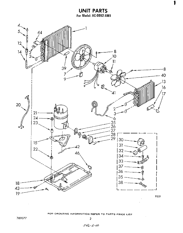 SECTION Diagram and Parts List for AC0062XM1  Whirlpool Air Conditioner