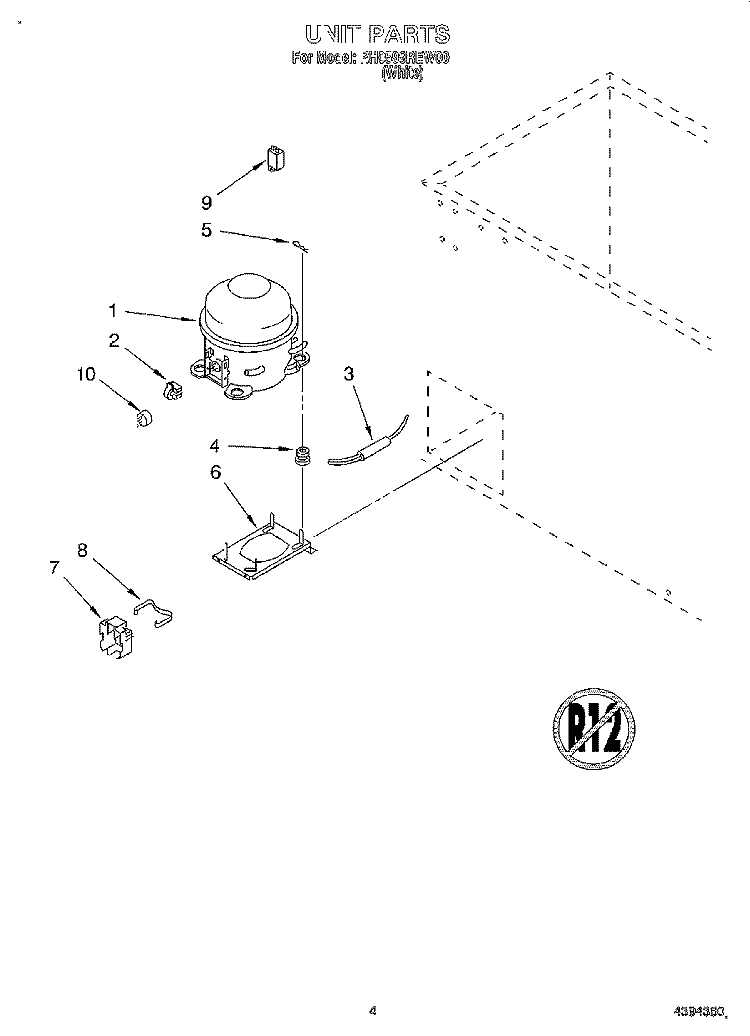 SECTION Diagram and Parts List for RH0599REW00  Roper Freezer