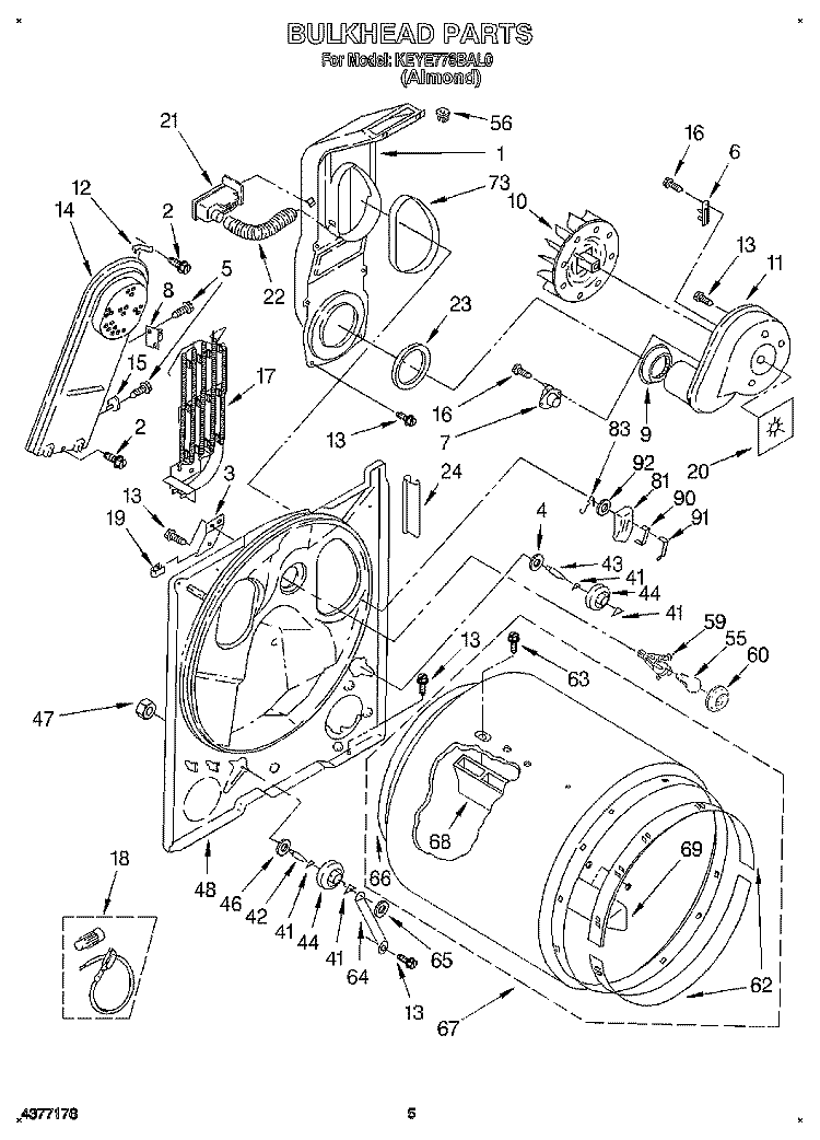 SECTION Diagram and Parts List for KEYE778BAL0  KitchenAid Dryer