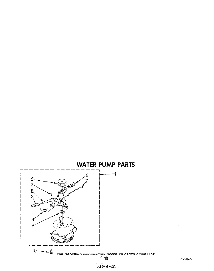 WATER PUMP Diagram and Parts List for LT4900XMW0  Whirlpool Washer Dryer Combo