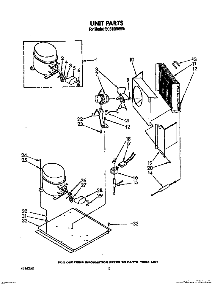 UNIT, LIT/OPTIONAL Diagram and Parts List for EC515WWV0  Whirlpool Ice Maker