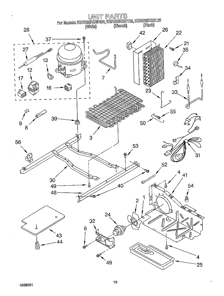 UNIT, OPTIONAL Diagram and Parts List for KSRS25KGBT02  KitchenAid Refrigerator