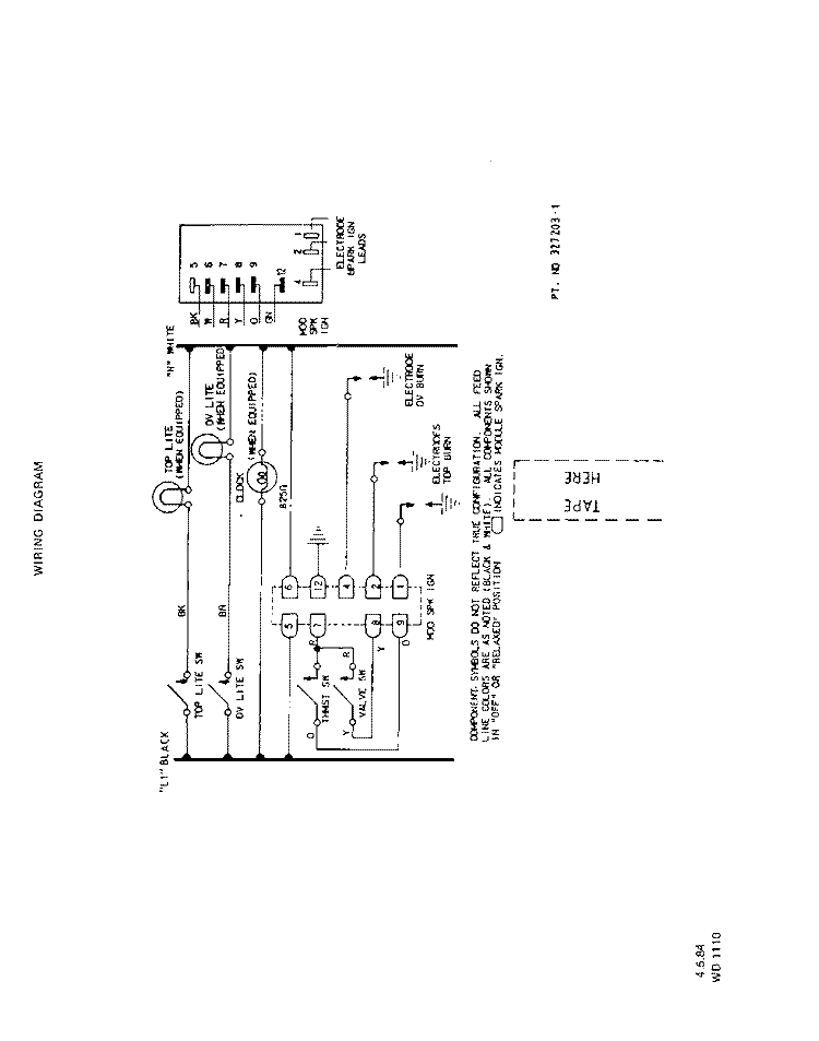 SECTION Diagram and Parts List for 1416W1A  Roper Range