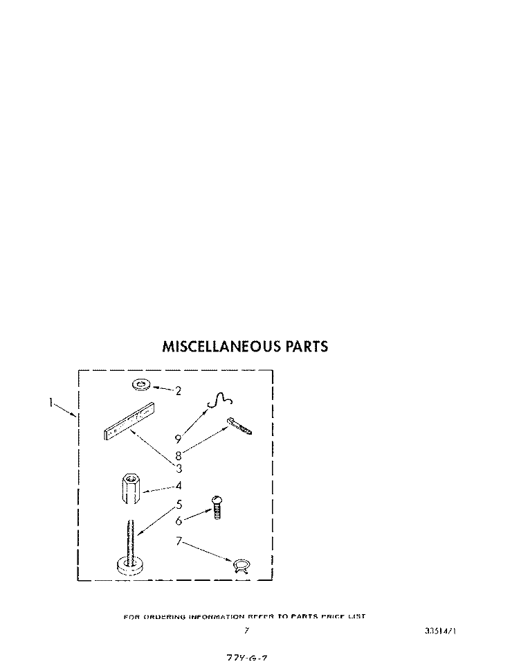 MISCELLANEOUS Diagram and Parts List for LA5800XTG0  Whirlpool Washer