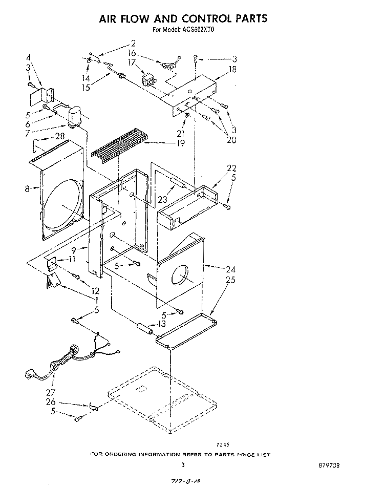 SECTION Diagram and Parts List for ACS602XT0  Whirlpool Air Conditioner
