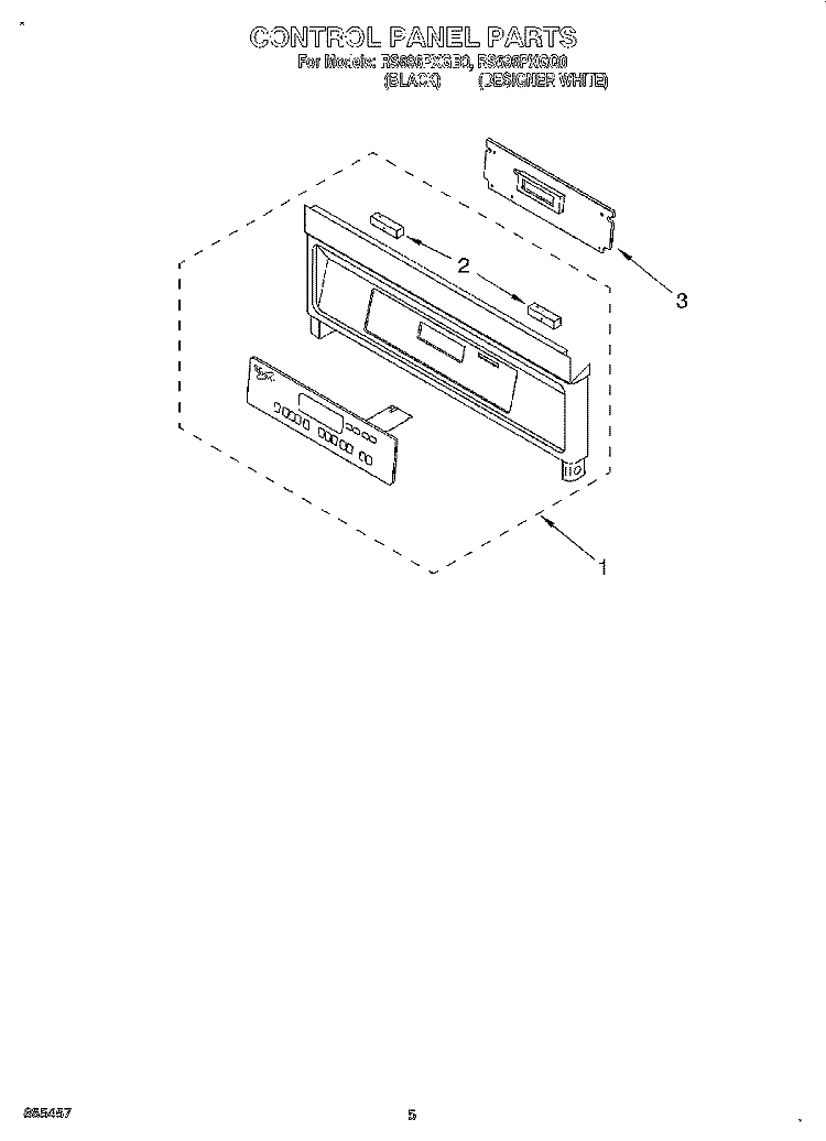 CONTROL PANEL, LITERATURE Diagram and Parts List for RS696PXGQ0  Whirlpool Range